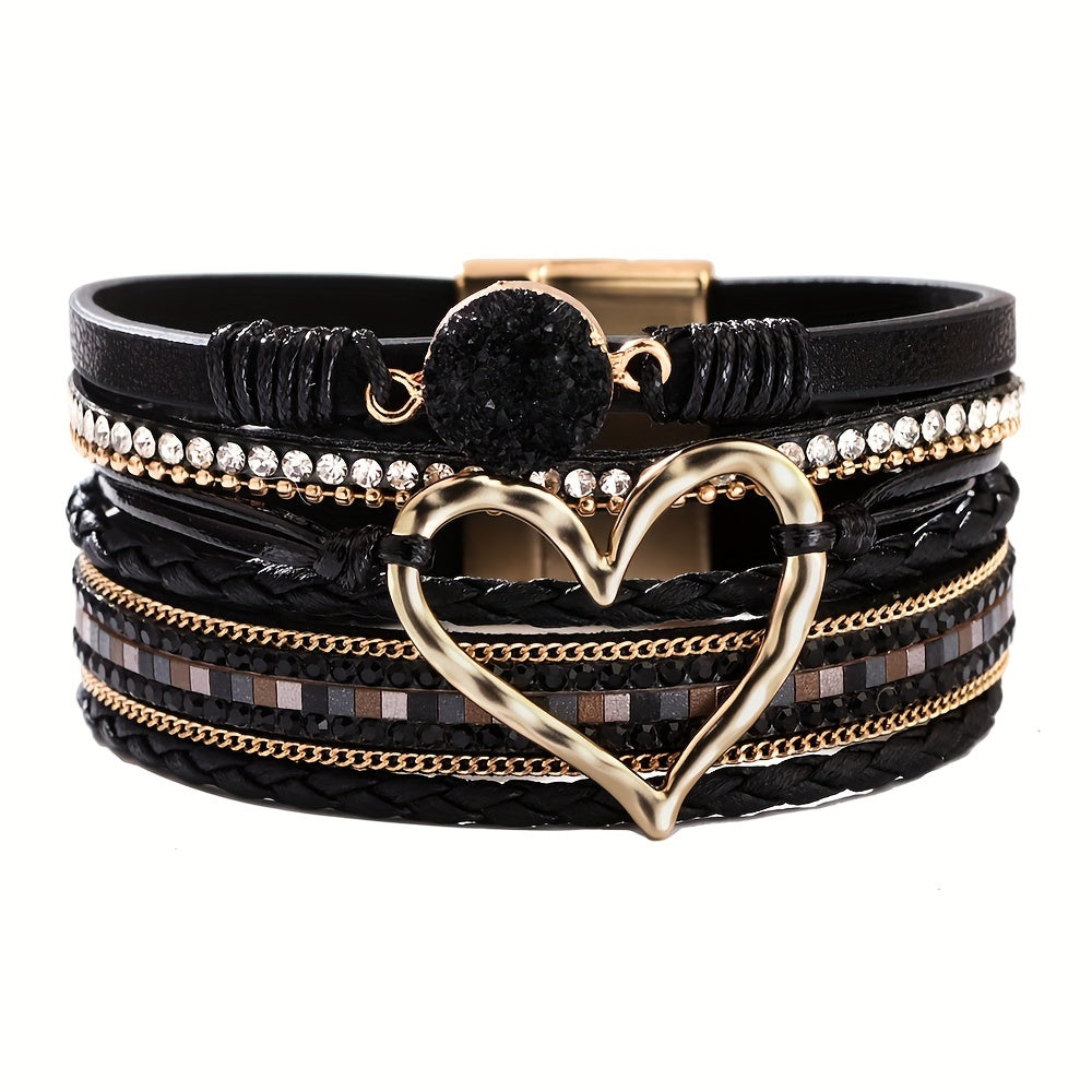 Bracciale Boho Multistrato in Pelle