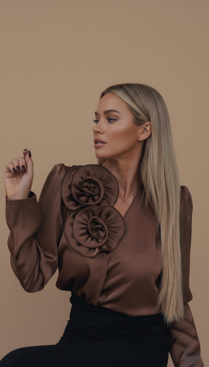 Blusa in satin - Doppio Fiore