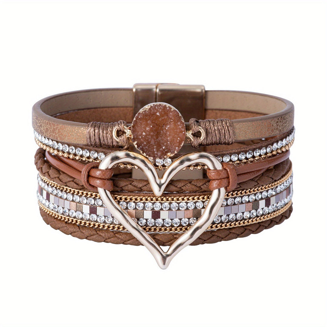 Bracciale Boho Multistrato in Pelle