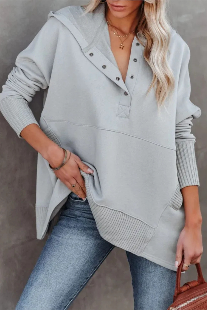 Gioia | Long Women's Hoodie with Hood and Drawstring