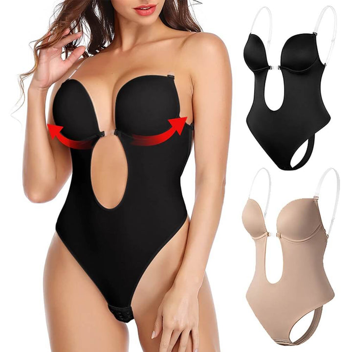 Body da donna con scollatura profonda schiena nuda e spalline rimovibili