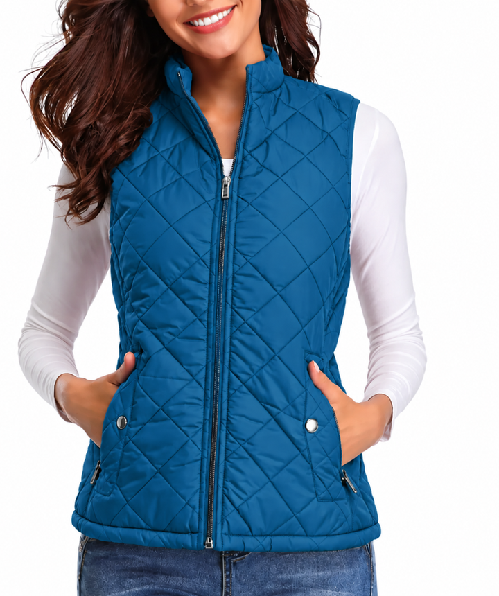 Daria | Women's Quilted Sleeveless Vest with Zip