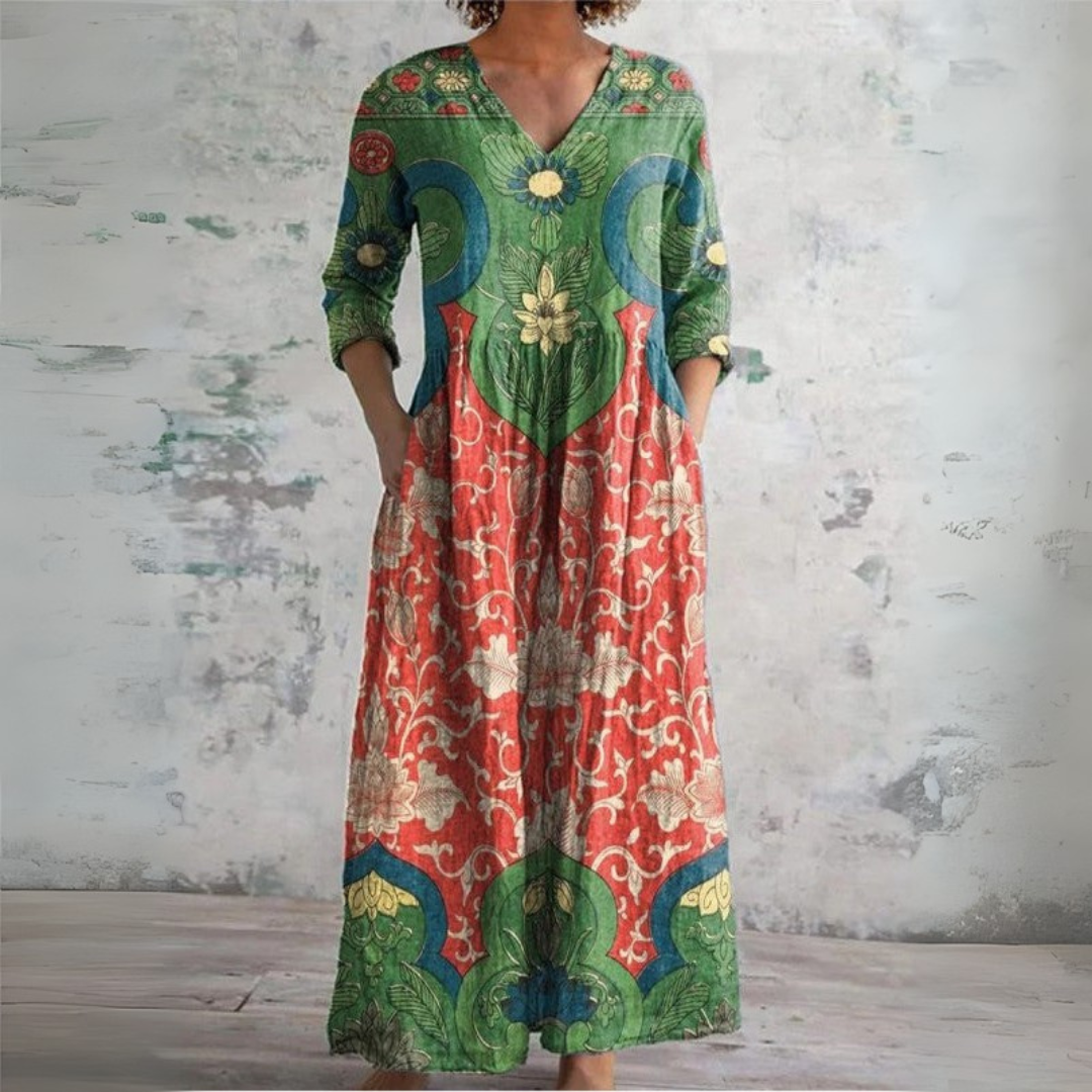 Sofia | Abito Maxi Floreale Vintage