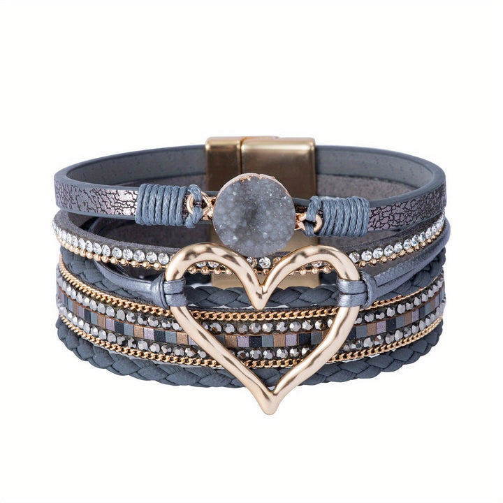 Bracciale Boho Multistrato in Pelle