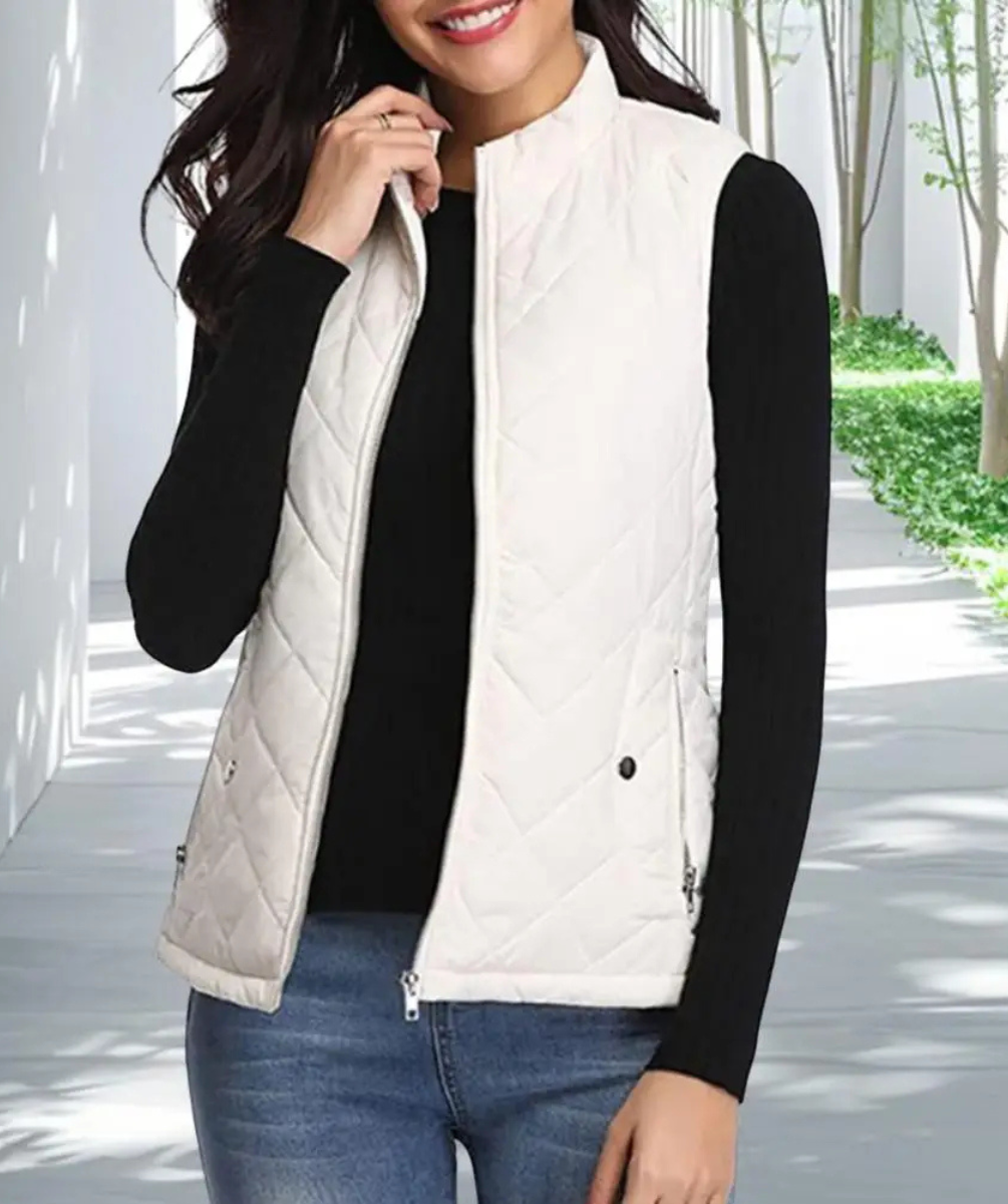 Daria | Women's Quilted Sleeveless Vest with Zip