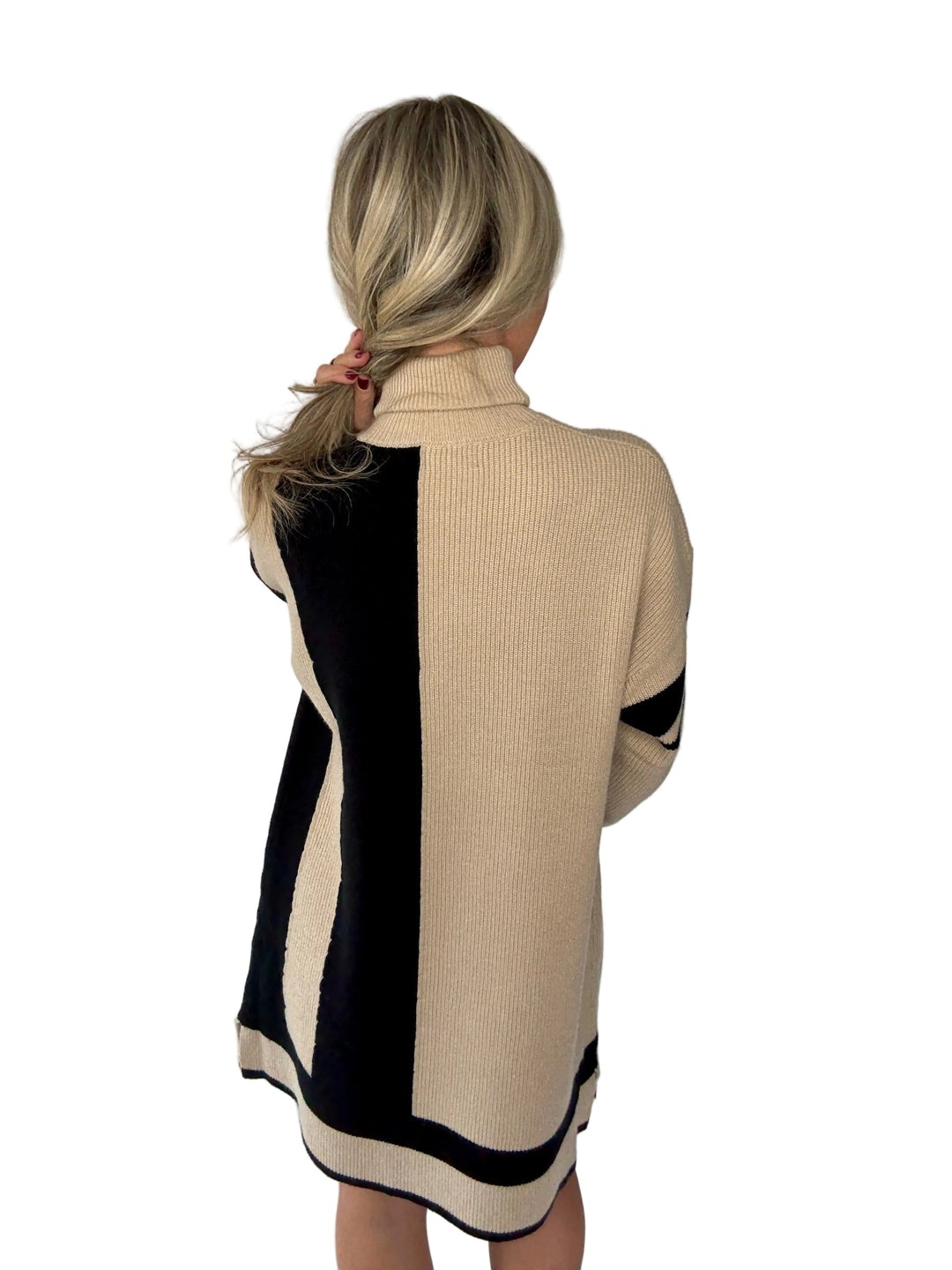 Valentina Maria | Vestito Corto Donna in Maglia con Collo Alto