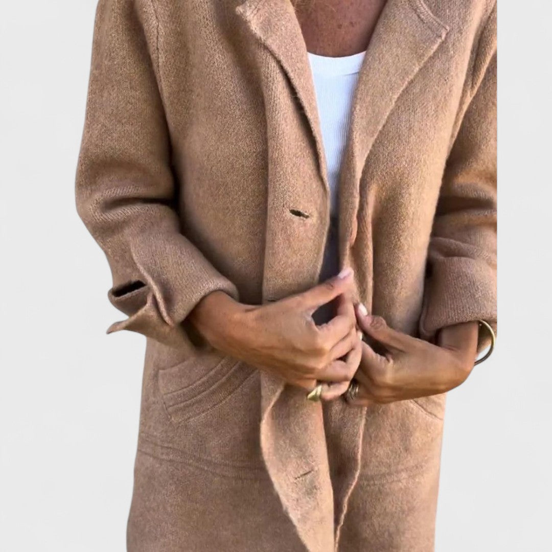 Maila - Cappotto lungo casual con risvolto