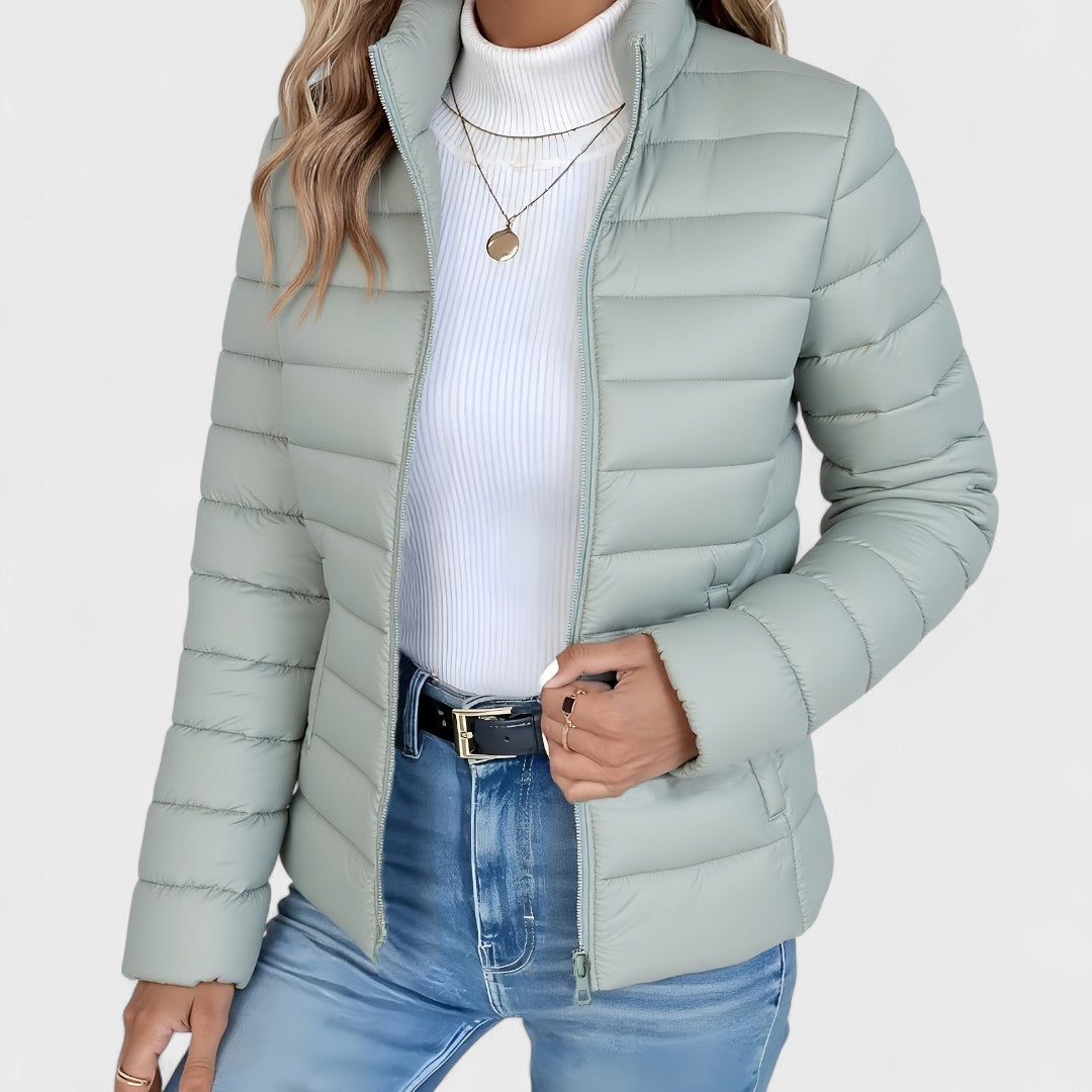 Philipa - Elegante giacca lunga con collo alto