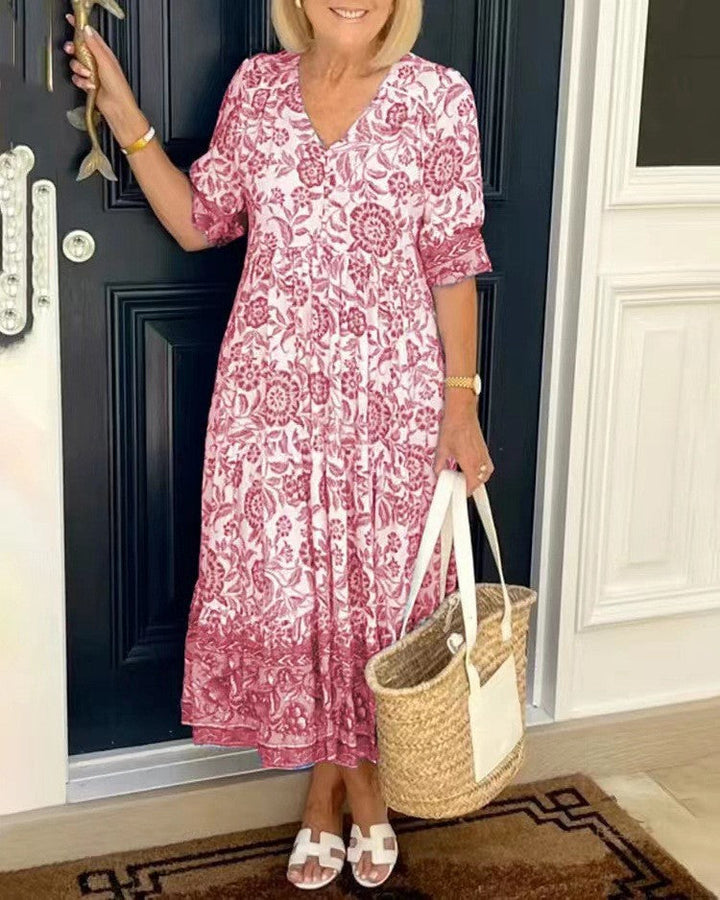 Candice | Abito Floreale con Scollo a V