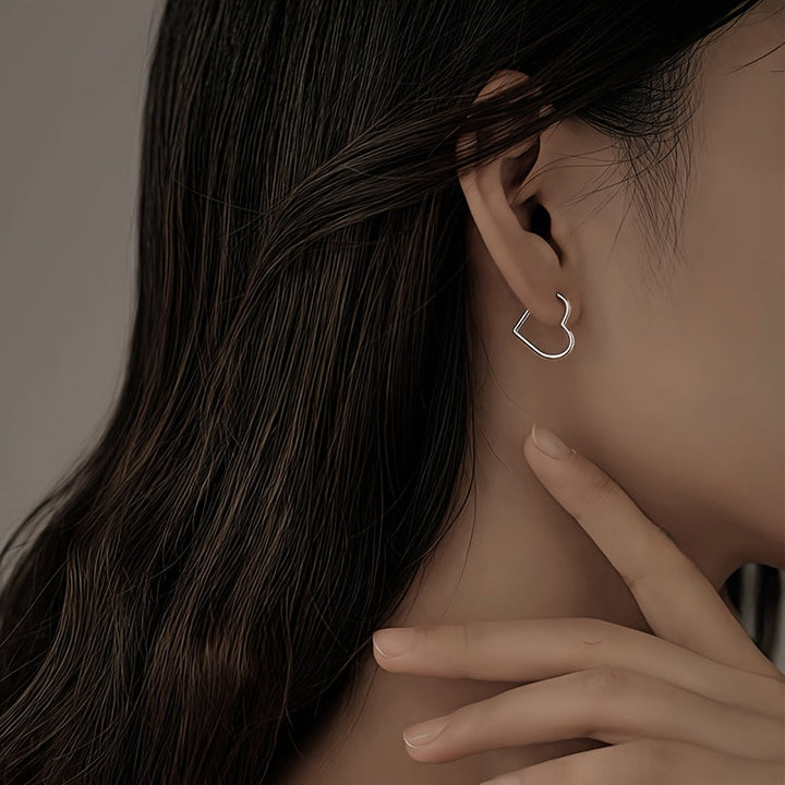 Orecchini a Cuore Dorato in Acciaio Inossidabile