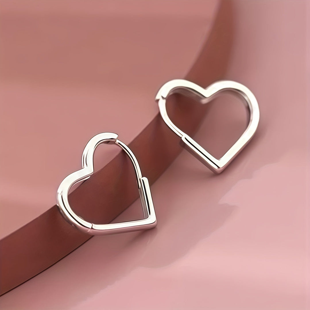 Orecchini a Cuore Dorato in Acciaio Inossidabile