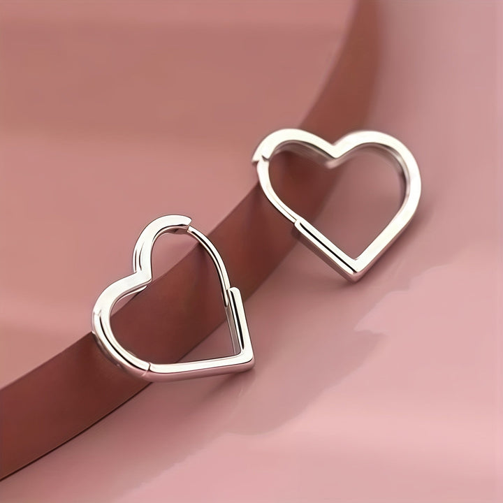 Orecchini a Cuore Dorato in Acciaio Inossidabile