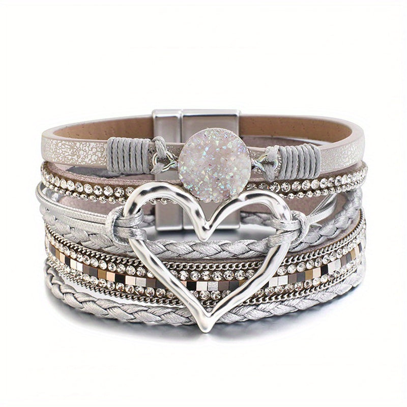 Bracciale Boho Multistrato in Pelle