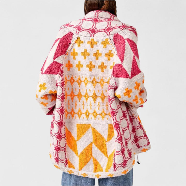 Portia – Cardigan Vintage Oversize con Colletto Button-Down