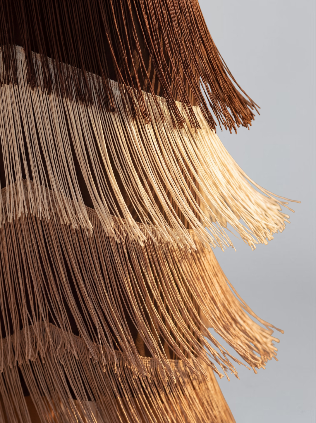 Abito midi da donna con scollo a V, vita drappeggiata, frange a livelli