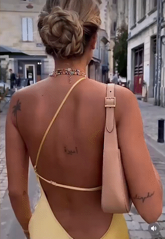 Abito midi da donna a taglio asimmetrico, schiena scoperta, spallina sottile, spacco