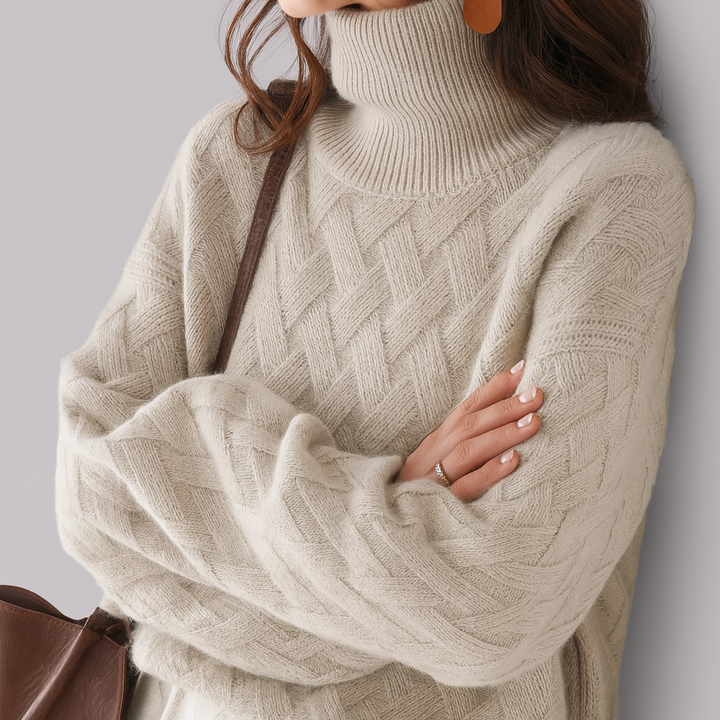 Ciliegia - Maglione a Collo Alto Autunnale