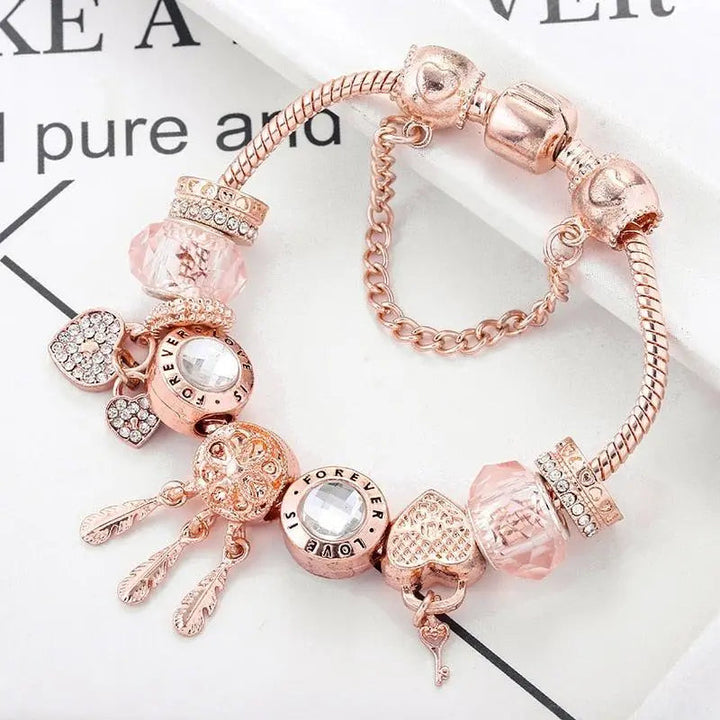 Bracciale Acchiappasogni Rose con Charms in Argento Sterling Inclusi