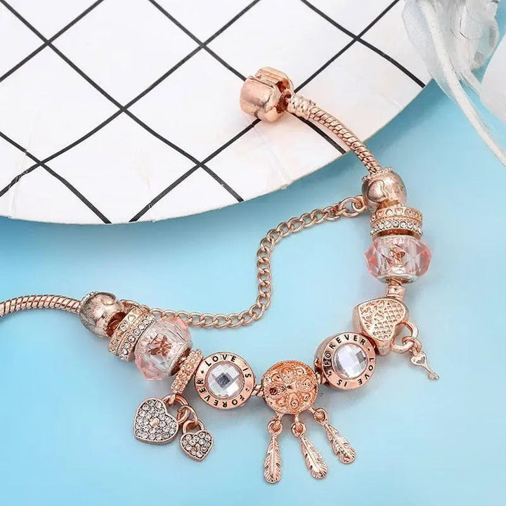 Bracciale Acchiappasogni Rose con Charms in Argento Sterling Inclusi