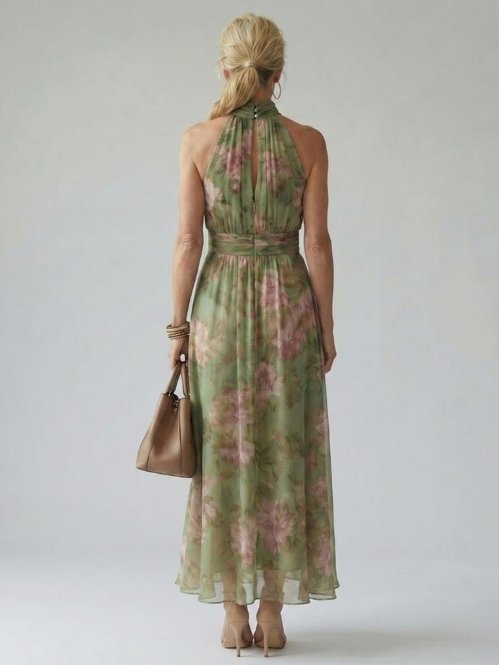 Mirella | Abito Midi con Scollo All’Americana Arricciato