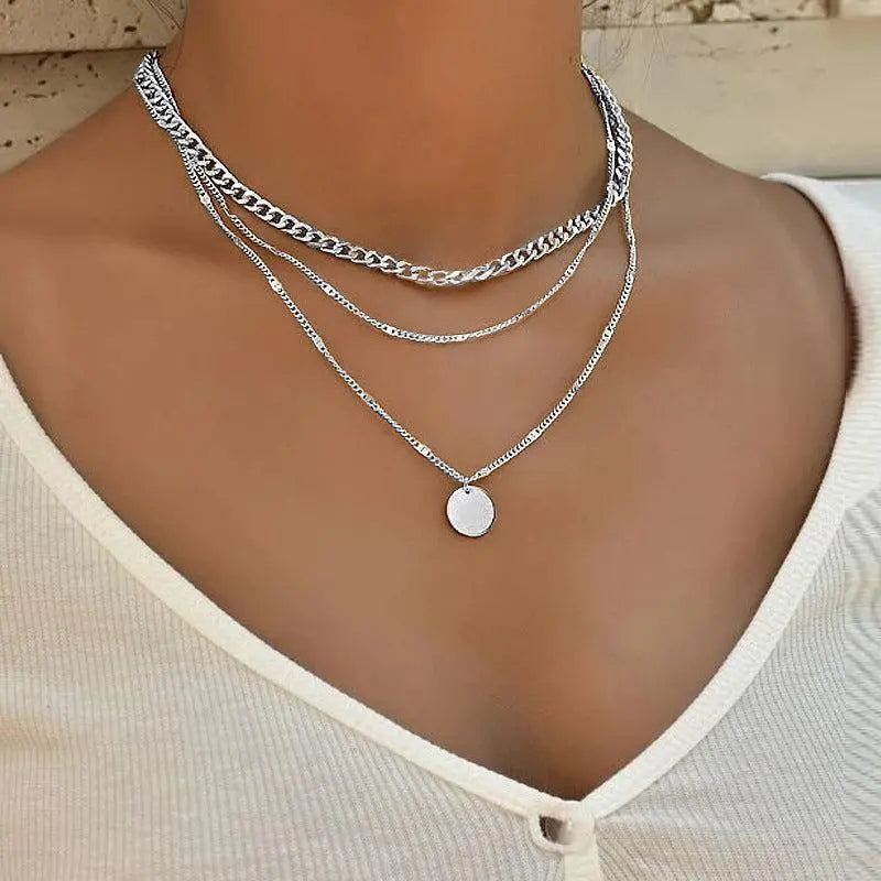 Collana Elegante Placcata in Oro e Argento