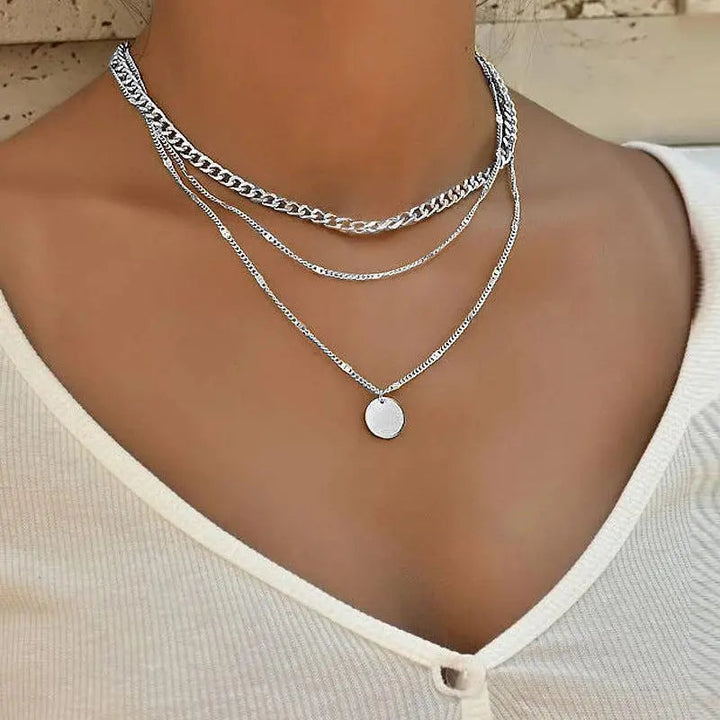 Collana Elegante Placcata in Oro e Argento