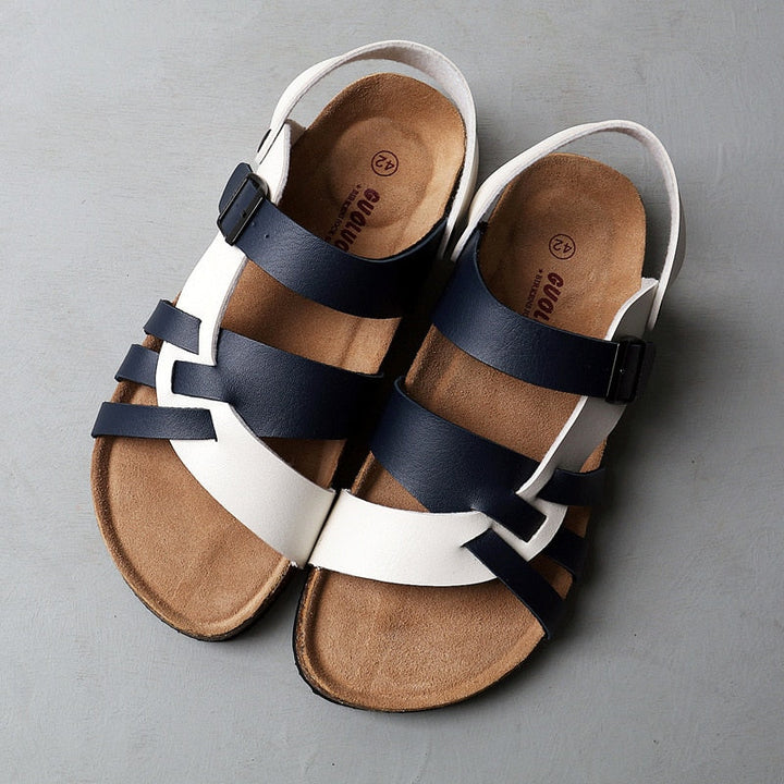 Sandali uomo multicolore con multi-cinturini fascia regolabile