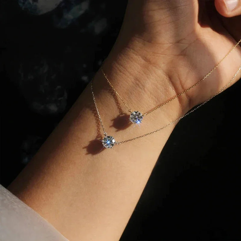 Collana Solitario Elegante con Cristallo