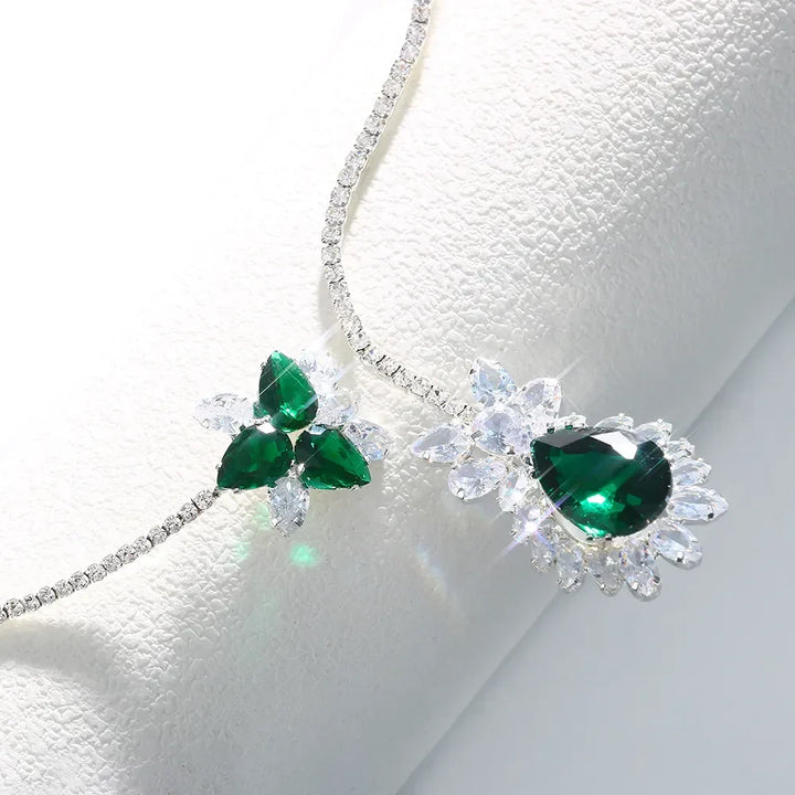 Collana Vintage Fioritura di Smeraldo