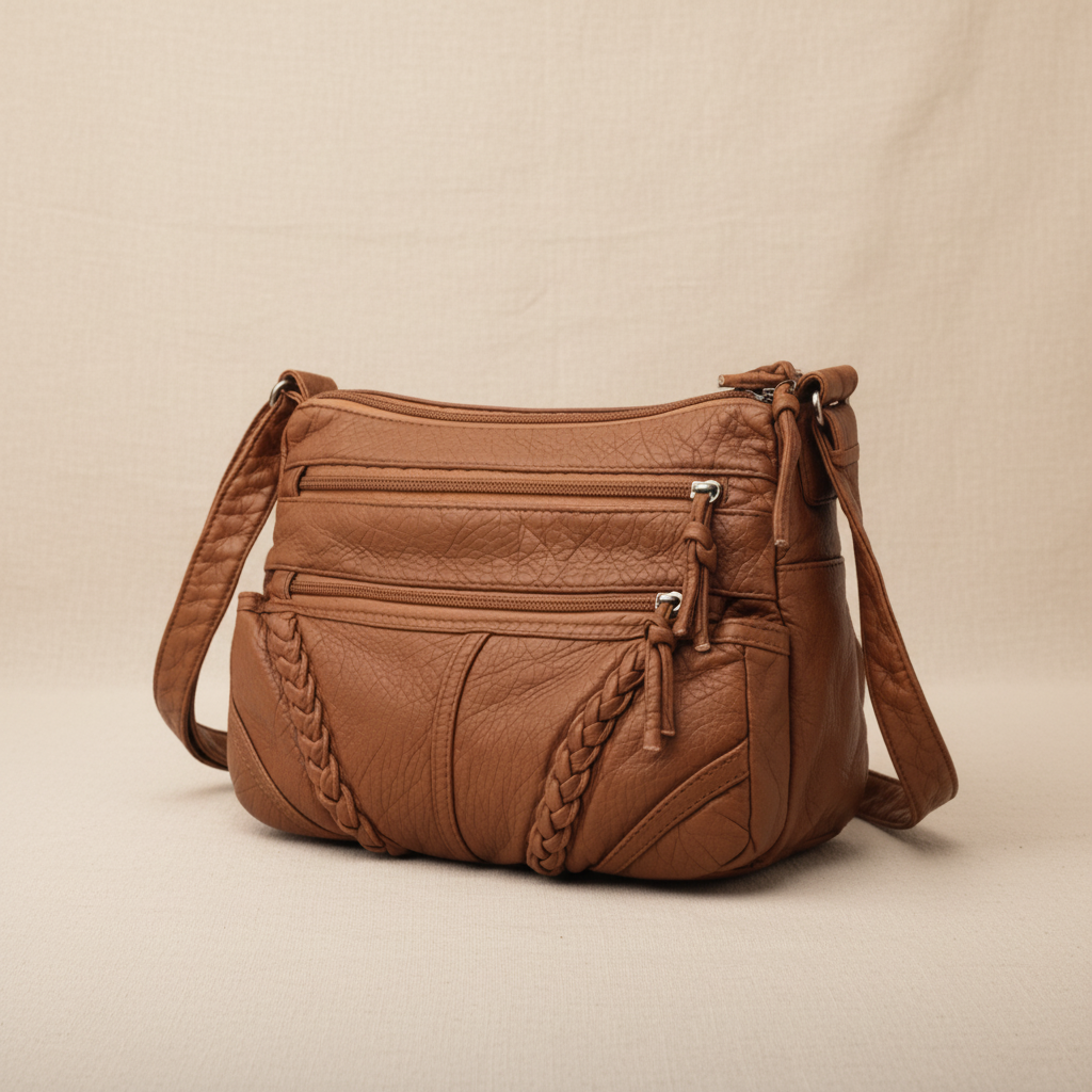 Andreina Borsa a Tracolla Donna in Pelle in Caramel, photo 6