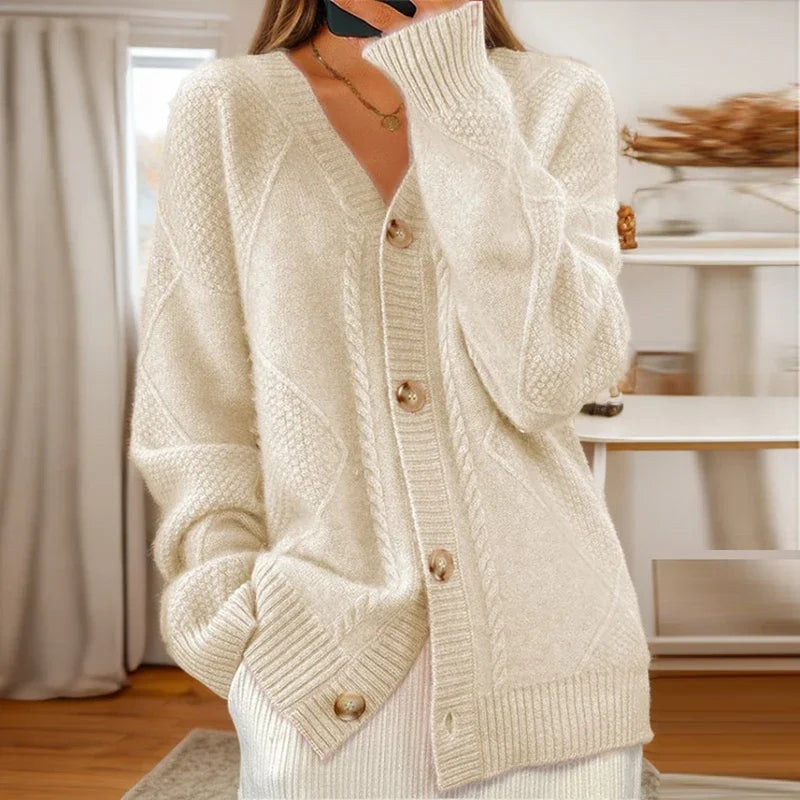 Annarosa Cardigan Donna in Maglia con Trecce, photo 2