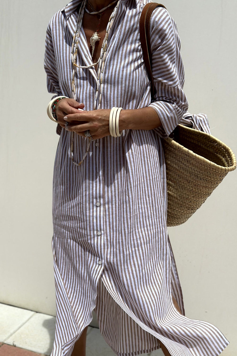 Sunna | Abito Camicia a Righe: Eleganza e Comfort Senza Tempo