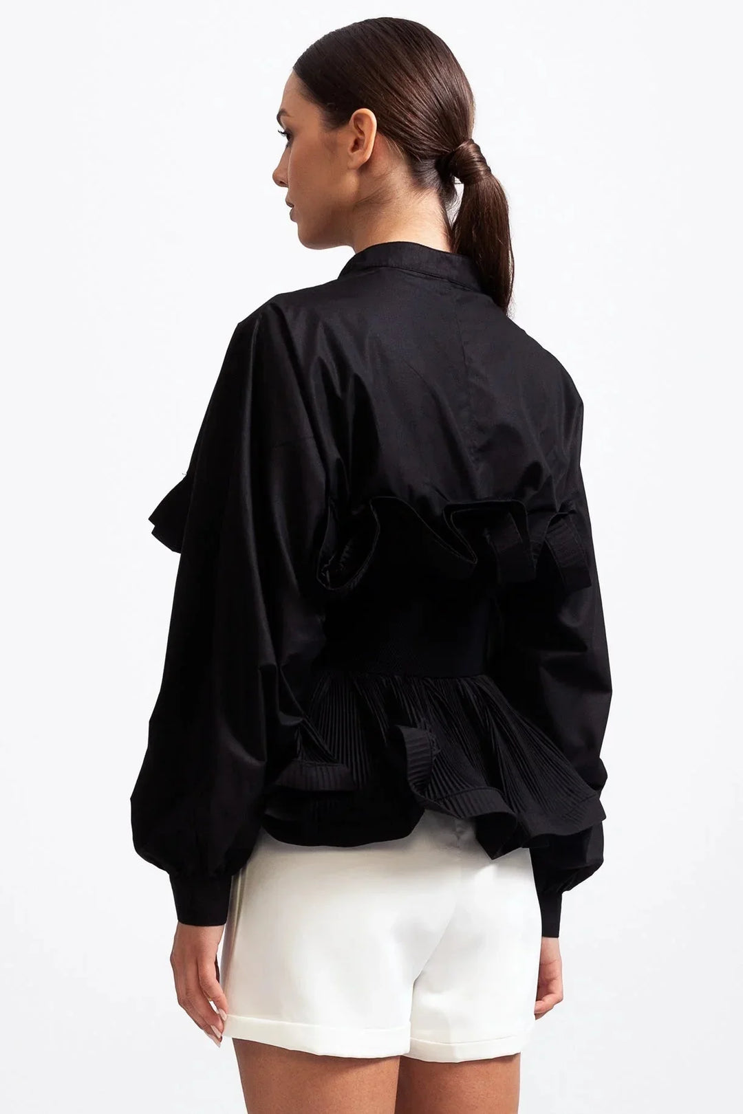 Blusa da donna con volant e maniche voluminose