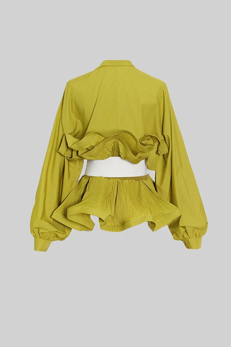 Blusa da donna con volant e maniche voluminose