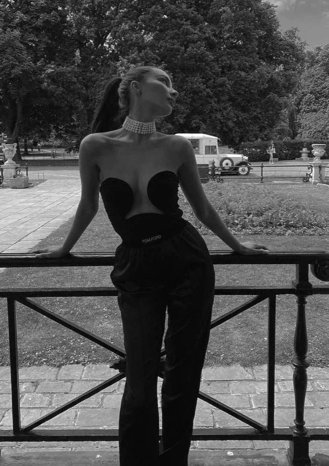 Bustier donna senza spalline con cut-out ondulato
