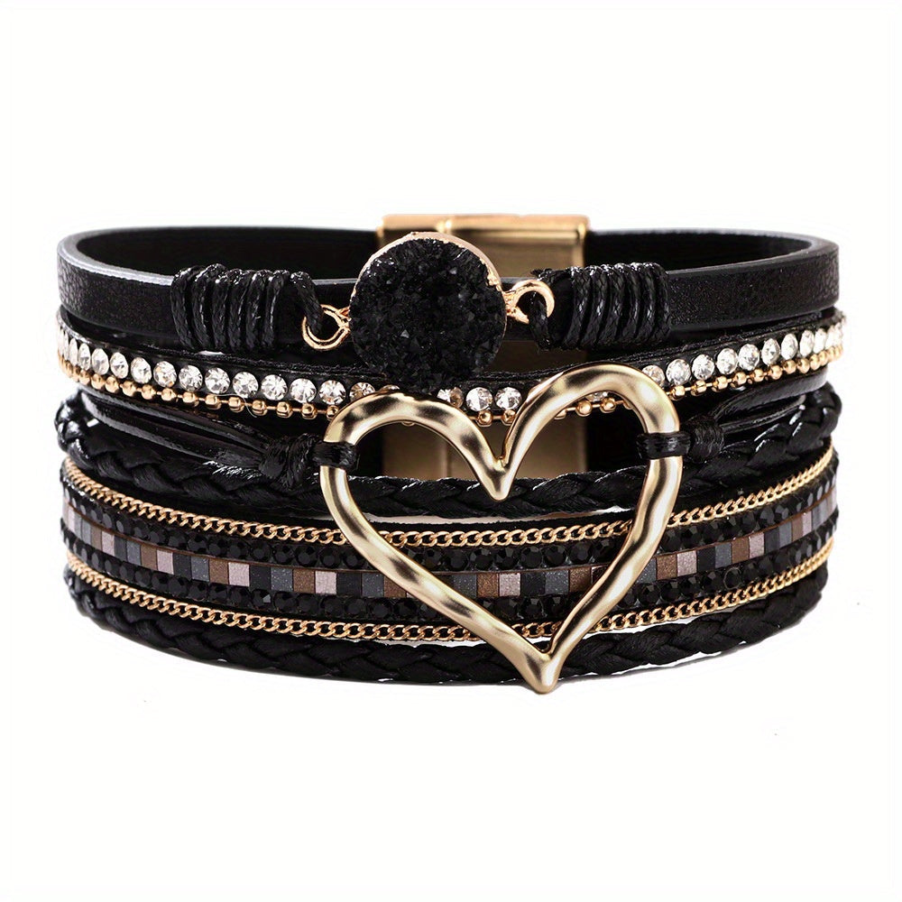 Bracciale Boho Multistrato in Pelle