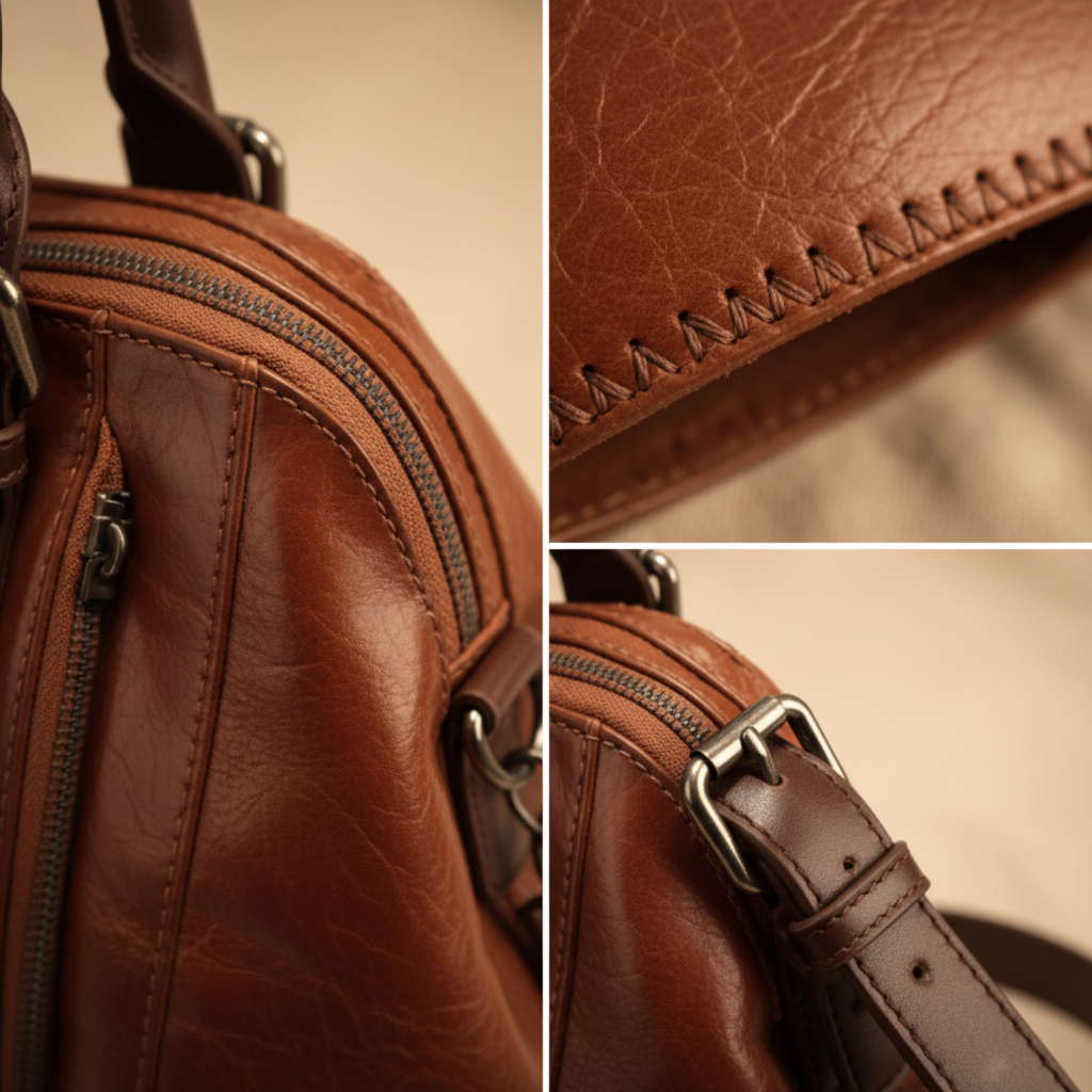 Carina Borsa Donna in Pelle in Caramel, photo 10