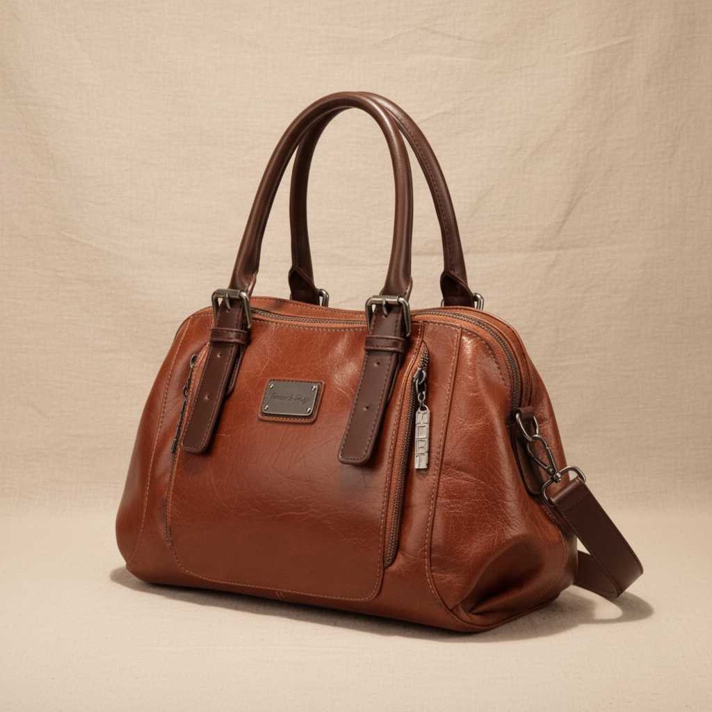 Carina Borsa Donna in Pelle in Caramel, photo 8