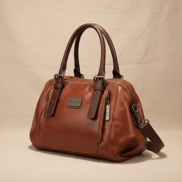 Carina Borsa Donna in Pelle in Caramel, photo 8