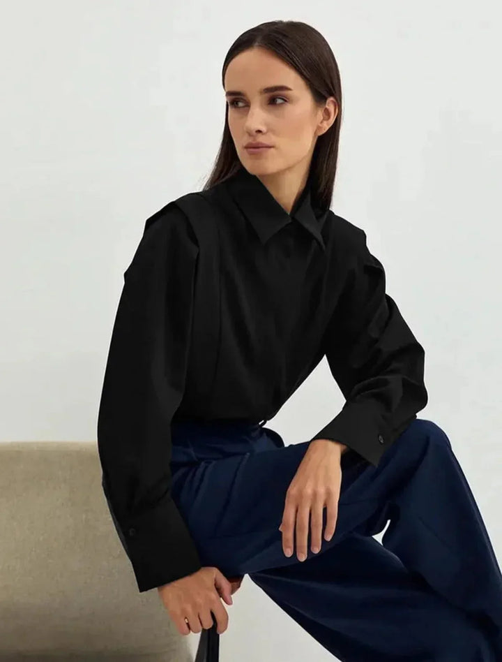 Camicia squadrata da donna con bottoni multipli in vari colori