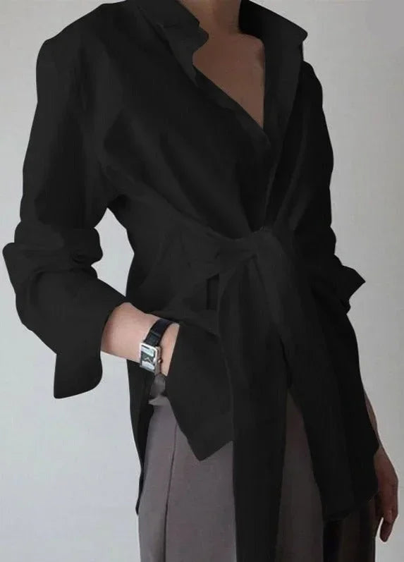 Camicia da donna regolabile con cintura annodata elegante