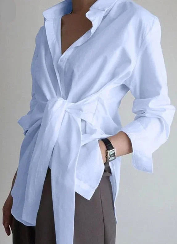 Camicia da donna regolabile con cintura annodata elegante