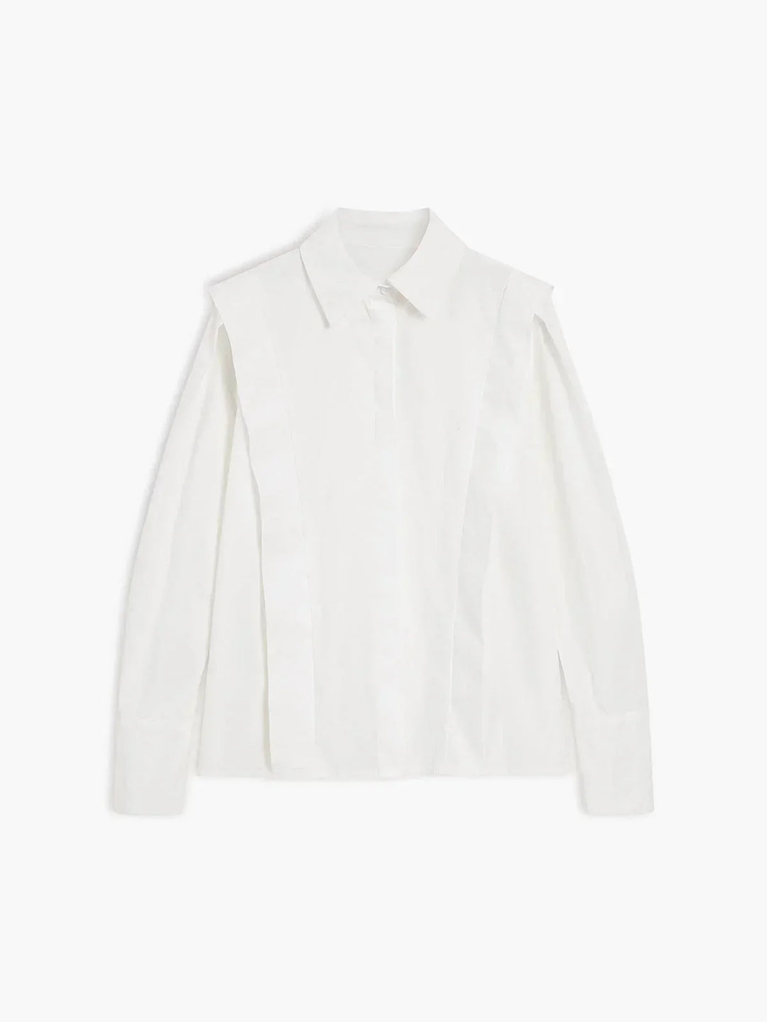 Camicia donna bianca oversize con Spalle strutturate scollo a V