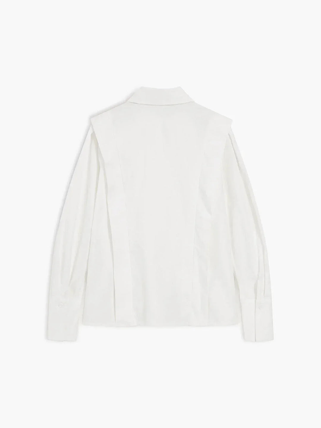 Camicia donna bianca oversize con Spalle strutturate scollo a V