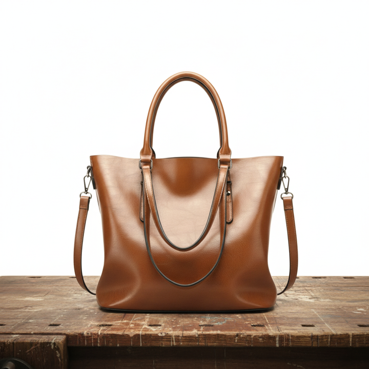 Climene Borsa a Tracolla Donna in Pelle in Caramel, photo 1