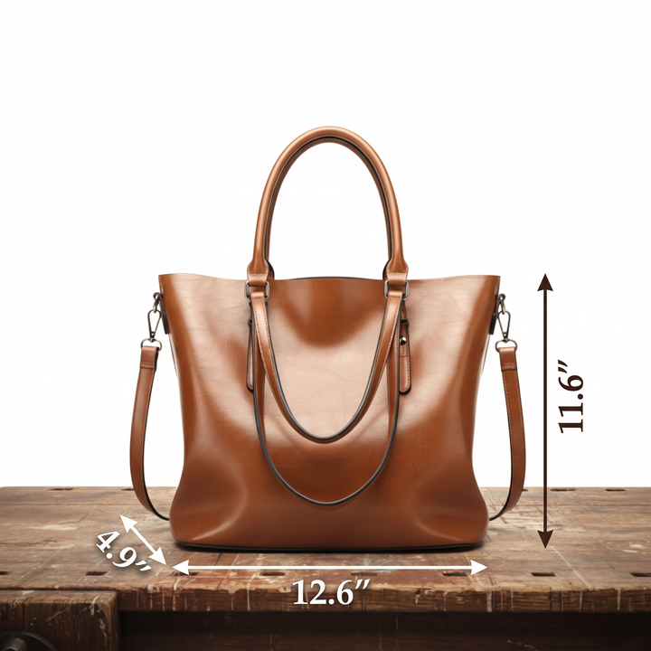 Climene Borsa a Tracolla Donna in Pelle in Caramel, photo 5