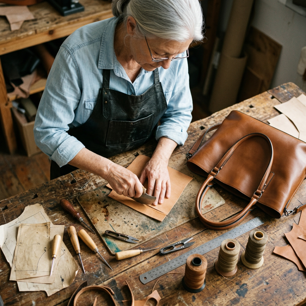 Climene Borsa a Tracolla Donna in Pelle in Caramel, photo 6