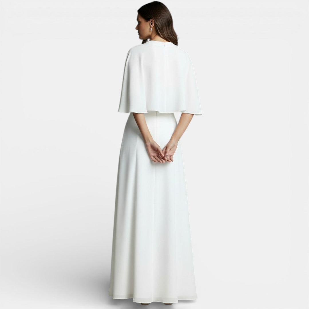 Completo donna con top corto a maniche a mantella, scollo rotondo, pantaloni ampi e fluidi