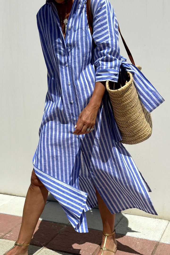Sunna | Abito Camicia a Righe: Eleganza e Comfort Senza Tempo