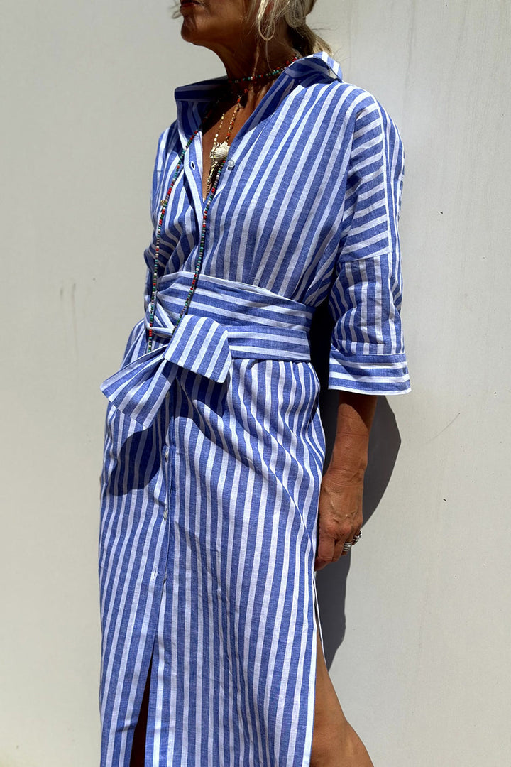 Sunna | Abito Camicia a Righe: Eleganza e Comfort Senza Tempo